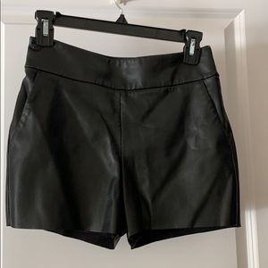 Black leather shorts